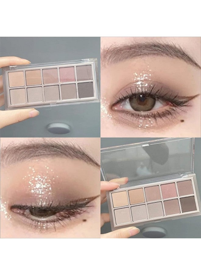 10 Colors Eyeshadow Palette Makeup Matte Naked Eye Shadow Ultra Blendable Naturing Looking Long Lasting Neutral Nudes Eye Shadow Palette With Brush Suitable For Older Women Cement Color