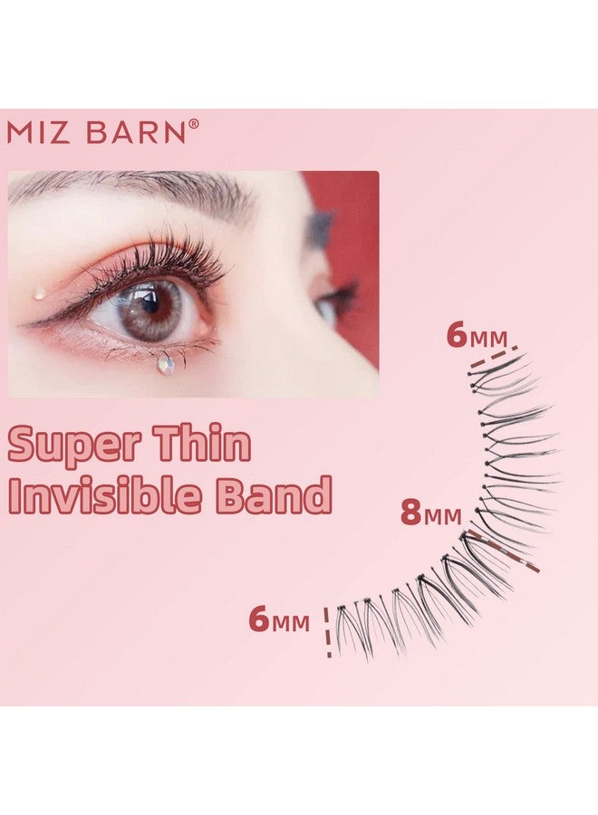 Daily Natural Look False Eyelashes4 Pairs Natural Soft Lightweight Comfortable Short Lashes Clear Band Handmade Luxurious False Eyelashes(A05)