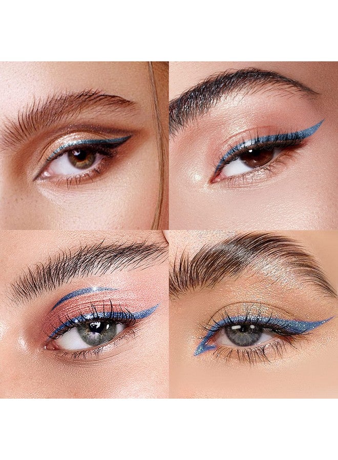 Eyeliner Penwaterproof Liquid Eyeliner With Precision Tipmetallic Shimmer Color Eyeliners Smudge Resistant Long Wearing (Blue)
