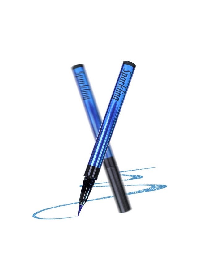Eyeliner Penwaterproof Liquid Eyeliner With Precision Tipmetallic Shimmer Color Eyeliners Smudge Resistant Long Wearing (Blue)