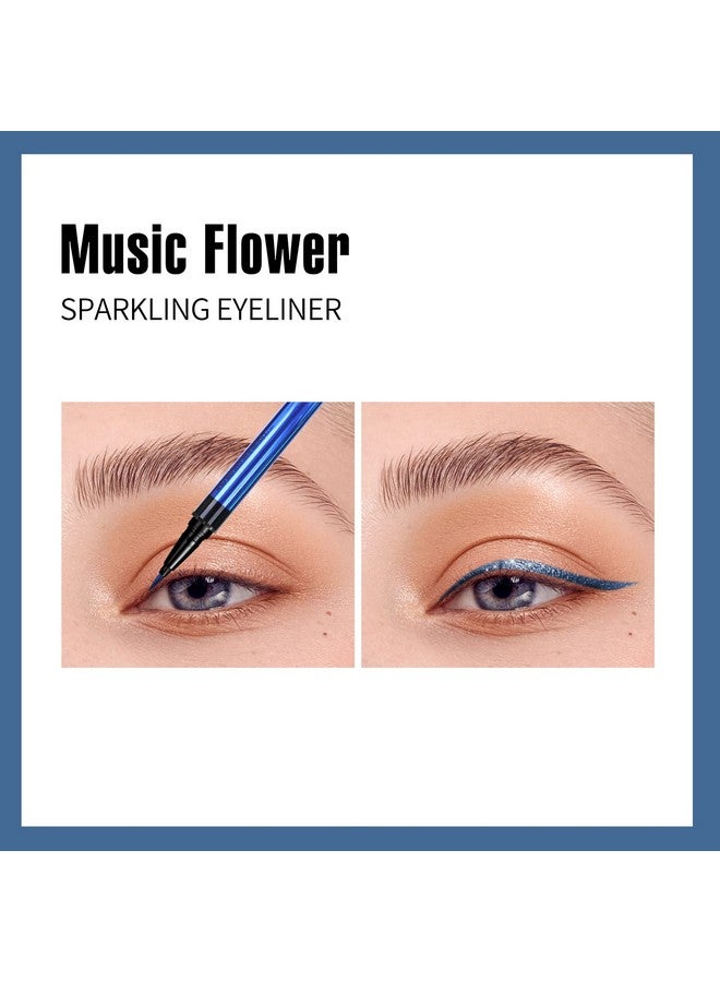 Eyeliner Penwaterproof Liquid Eyeliner With Precision Tipmetallic Shimmer Color Eyeliners Smudge Resistant Long Wearing (Blue)