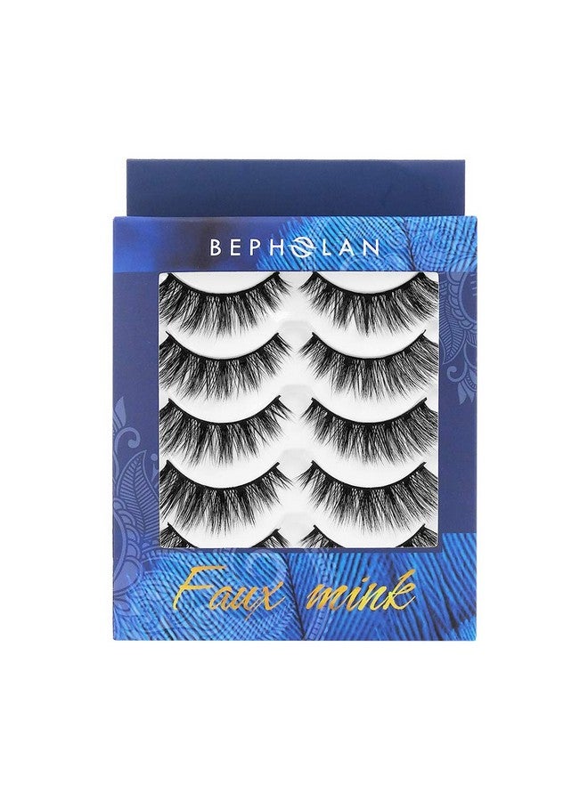 Lashes Natural Look Fake Eyelashes Bepholan False Eyelashes 3D Super Fluffy False Lashes Black Band Wispy Lashes 5 Pack Faux Mink Lashesxmz116