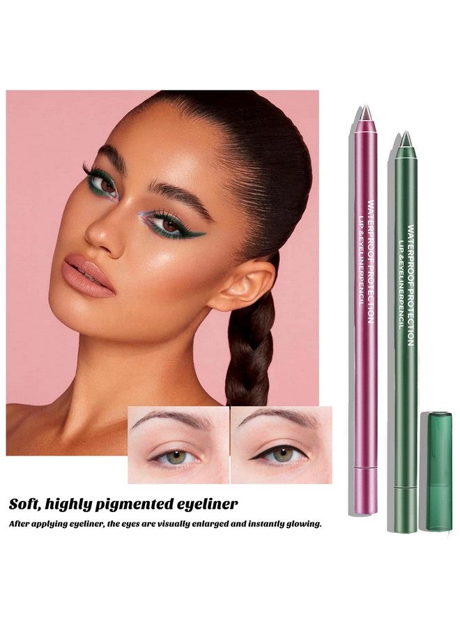 10 Packs Eyeliner Pencil Set Waterproof Glitter Eye Shadow & Lip Liner Soft Colorful Gel Formula Creates Bold And Defined Lines