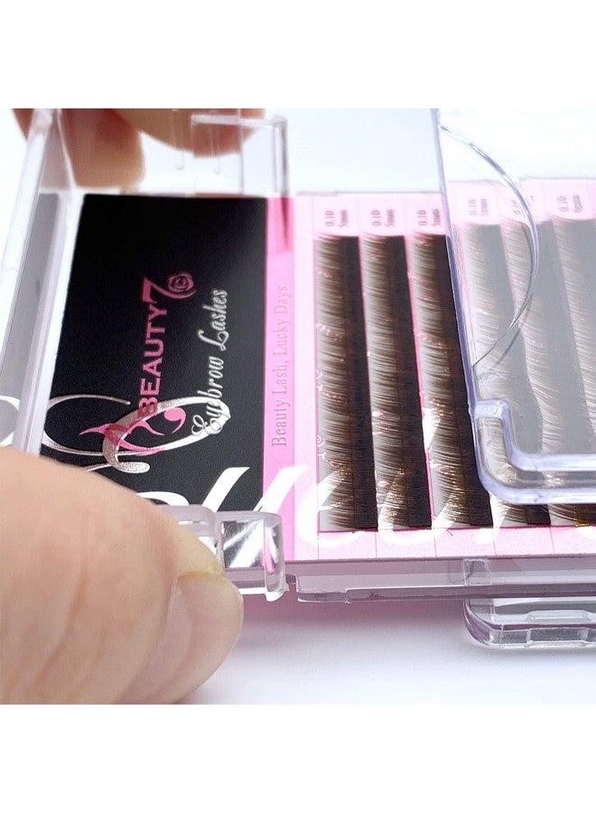 Brown Eyebrow Extensions Matte Individual Eyebrow False Lash Extension Tray Synthetic Mink 0.1Mm Thickness Mixed 5/6/7/8Mm Length Professional Tech (Brown)