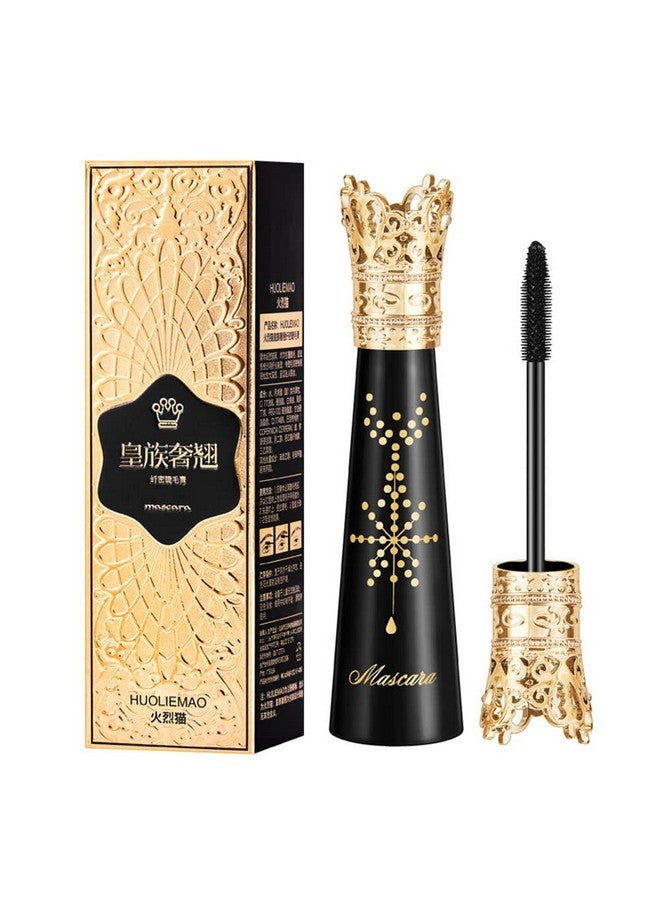 4D Mascara Black Volume And Length Crown Mascara 4D Silk Fiber Lash Mascara Thickening And Lengthening Long Lasting Waterproof & Smudge Proof Liquid Lash Extensions Mascara