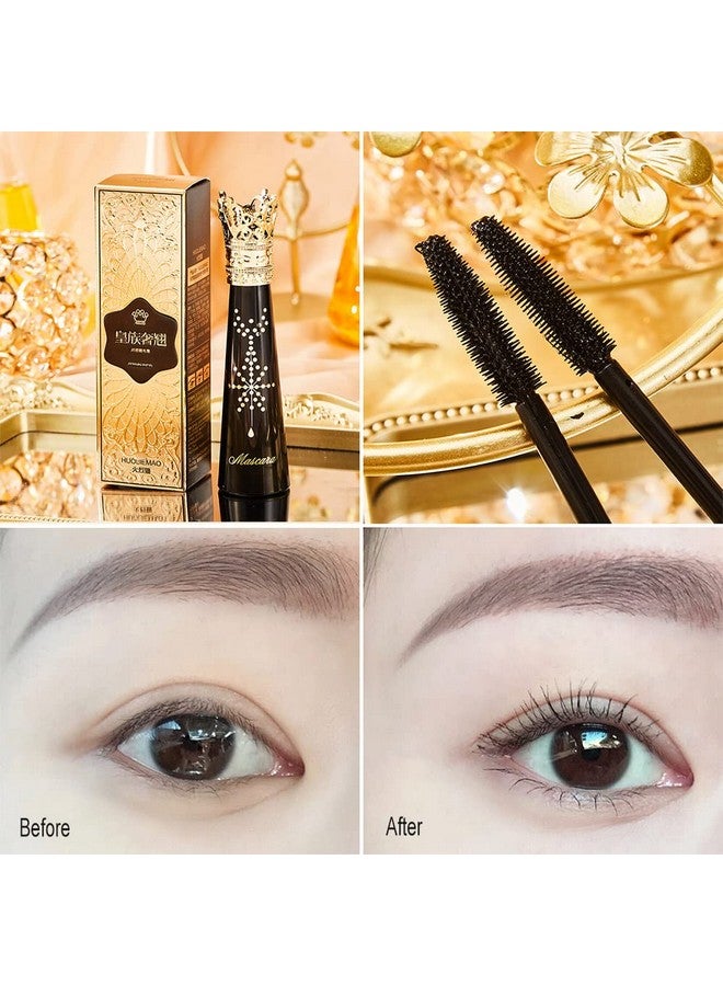 4D Mascara Black Volume And Length Crown Mascara 4D Silk Fiber Lash Mascara Thickening And Lengthening Long Lasting Waterproof & Smudge Proof Liquid Lash Extensions Mascara