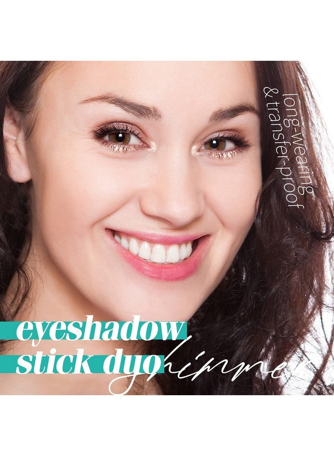 2Pcs Waterproof Eyeshadow Stick Set Brightener Eyeshadow Pencil Duo Glitter Highlighter Eye Liner Shimmer Creamy Long Lasting Eye Makeup
