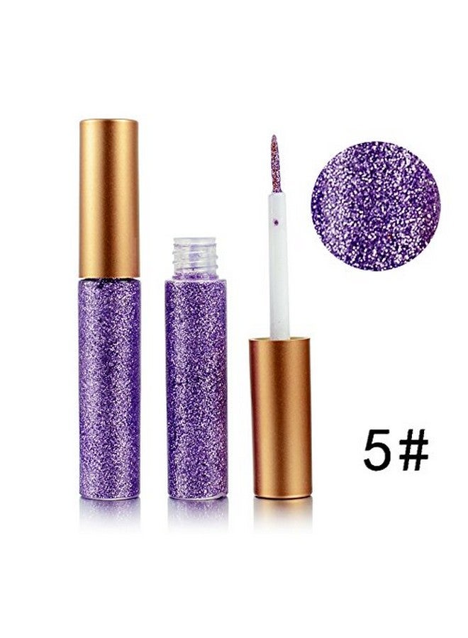 Eyeliner Glitter Liquid Eyeshadow 3 Color Metallic Glitter Sparkling Eyeliner Face Eye Cosmetic Glow Shimmer Makeup Glitter Eyeshadow Liquid Long Lasting Eyeliner Eye Shadow Goldsilver And Purple