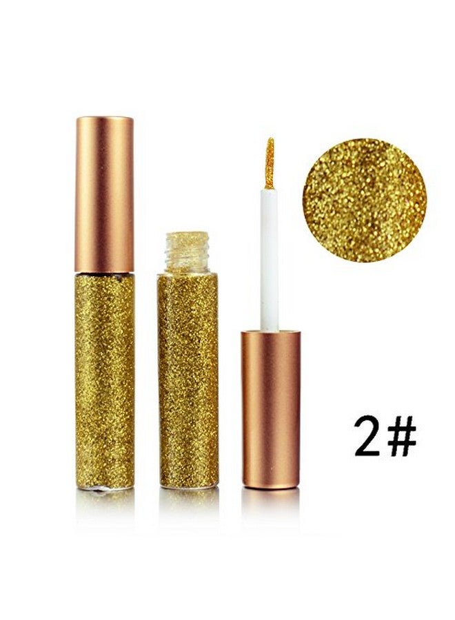 Eyeliner Glitter Liquid Eyeshadow 3 Color Metallic Glitter Sparkling Eyeliner Face Eye Cosmetic Glow Shimmer Makeup Glitter Eyeshadow Liquid Long Lasting Eyeliner Eye Shadow Goldsilver And Purple