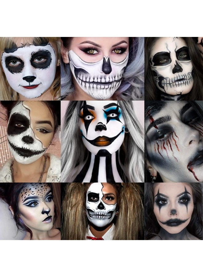 Gray Eyeshadow Palette Black Grey White Silver Blendable Smokey Eye Eyeshadow Palette For Halloween Sfx Clown Skull Goth Makeup Palette Look Long Lasting Dark Eye Shadow Palletpanda