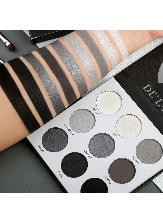 Gray Eyeshadow Palette Black Grey White Silver Blendable Smokey Eye Eyeshadow Palette For Halloween Sfx Clown Skull Goth Makeup Palette Look Long Lasting Dark Eye Shadow Palletpanda