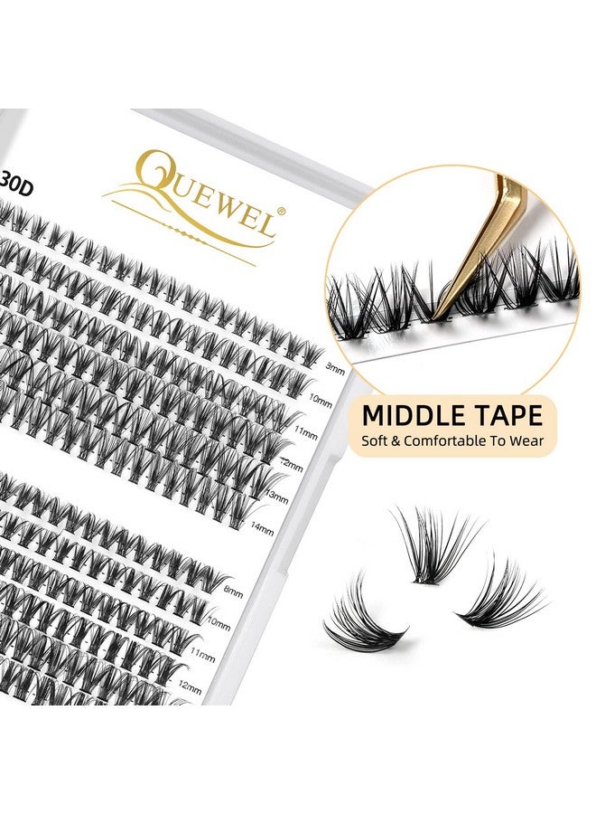 Cluster Lashes 240Pcs Individual Lashes 30D+40D C Curl Mix8 14Mm Lash Extensions Clusters Lashes Soft&Natural False Eyelashes Individual Diy Eyelash Extension At Home(30D+40D C Mix8 14)