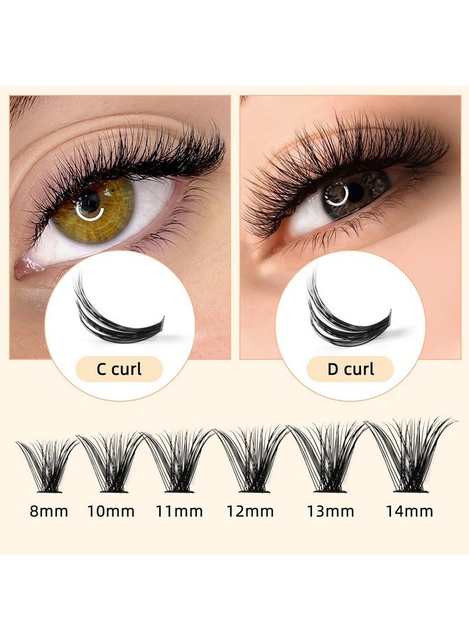 Cluster Lashes 240Pcs Individual Lashes 30D+40D C Curl Mix8 14Mm Lash Extensions Clusters Lashes Soft&Natural False Eyelashes Individual Diy Eyelash Extension At Home(30D+40D C Mix8 14)