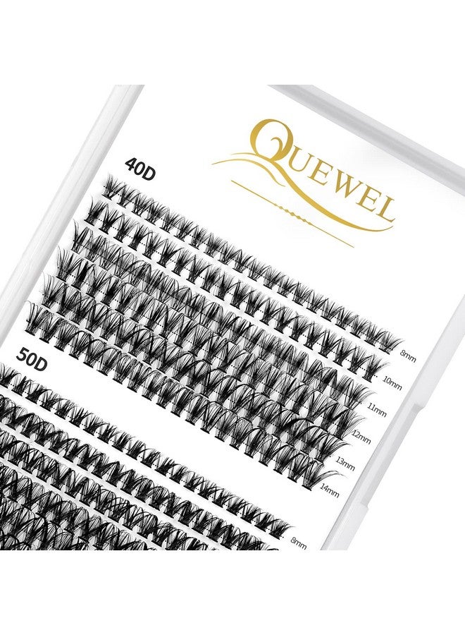 Lash Clusters 240Pcs Individual Lashes 40D+50D D Curl Mix8 14Mm Lash Extensions Clusters Lashes Soft&Natural False Eyelashes Individual Diy Lash Extension At Home(40D+50D D Mix 8 14)
