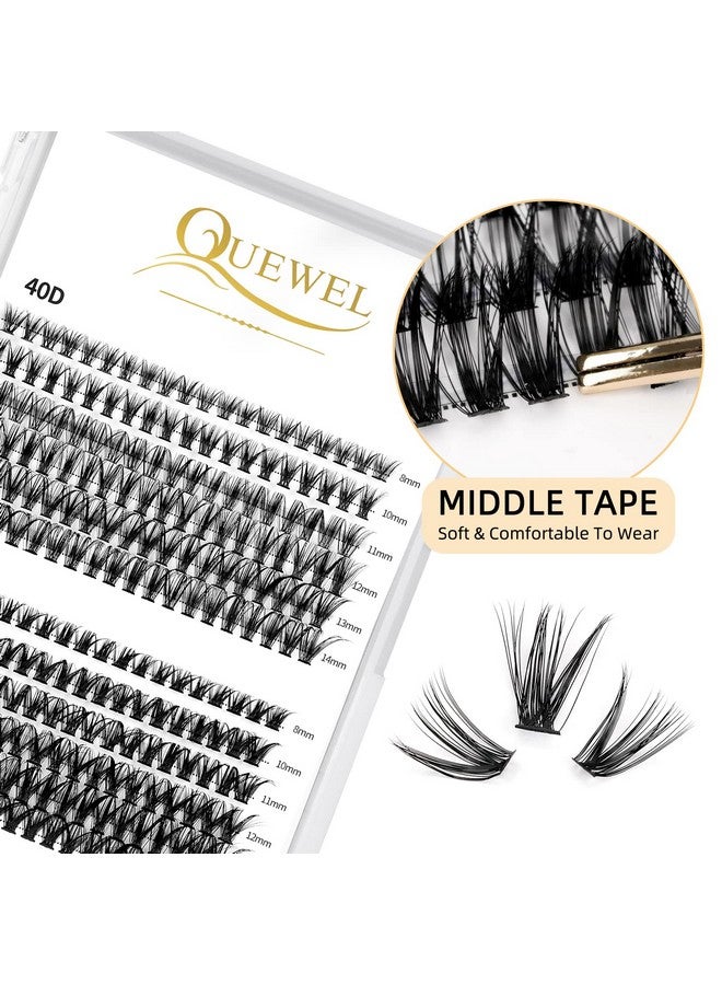 Lash Clusters 240Pcs Individual Lashes 40D+50D D Curl Mix8 14Mm Lash Extensions Clusters Lashes Soft&Natural False Eyelashes Individual Diy Lash Extension At Home(40D+50D D Mix 8 14)