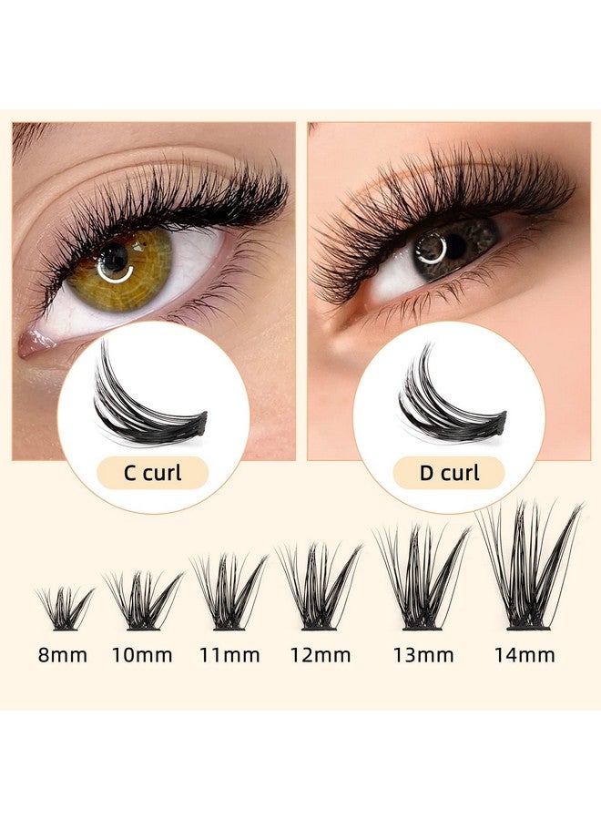 Lash Clusters 240Pcs Individual Lashes 40D+50D D Curl Mix8 14Mm Lash Extensions Clusters Lashes Soft&Natural False Eyelashes Individual Diy Lash Extension At Home(40D+50D D Mix 8 14)