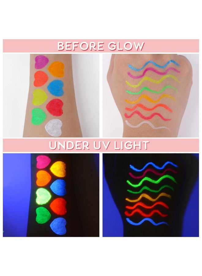 8 Colors Uv Glow Neon Liquid Eyeliner Set Matte Colored Eyeliners Pen Colorful Waterproof Smudge Proof Pigmented Graphic Liners Delineadores De Colores Para Ojos Eye Makeup Gift Kit