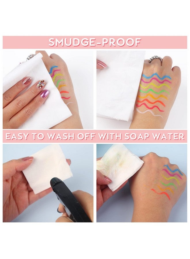 8 Colors Uv Glow Neon Liquid Eyeliner Set Matte Colored Eyeliners Pen Colorful Waterproof Smudge Proof Pigmented Graphic Liners Delineadores De Colores Para Ojos Eye Makeup Gift Kit