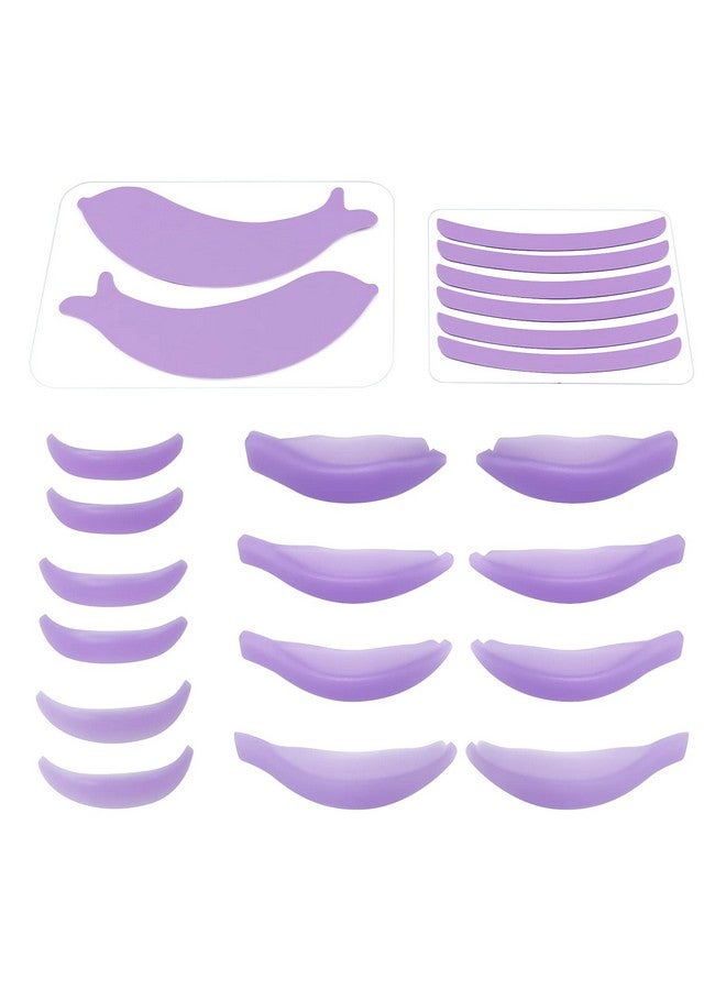 22 Piece Silicone Lash Lift Pads Permania Eyelash Perm Curler Makeup Tools For Eyelash Lifting Reusable Dolphin Eye Patch & Lash Ribbon Salon Grade (Purple)