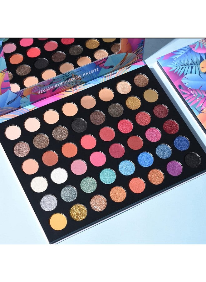 Eyeshadow Palette Glitter 48 Colors Bright Colorful Shimmer Eye Shadow Makeup Palette High Pigmented Metallic Color Eye Shadow Powder Easy To Blend Rainbow Sparkle Glitter Eyeshadow Pallet