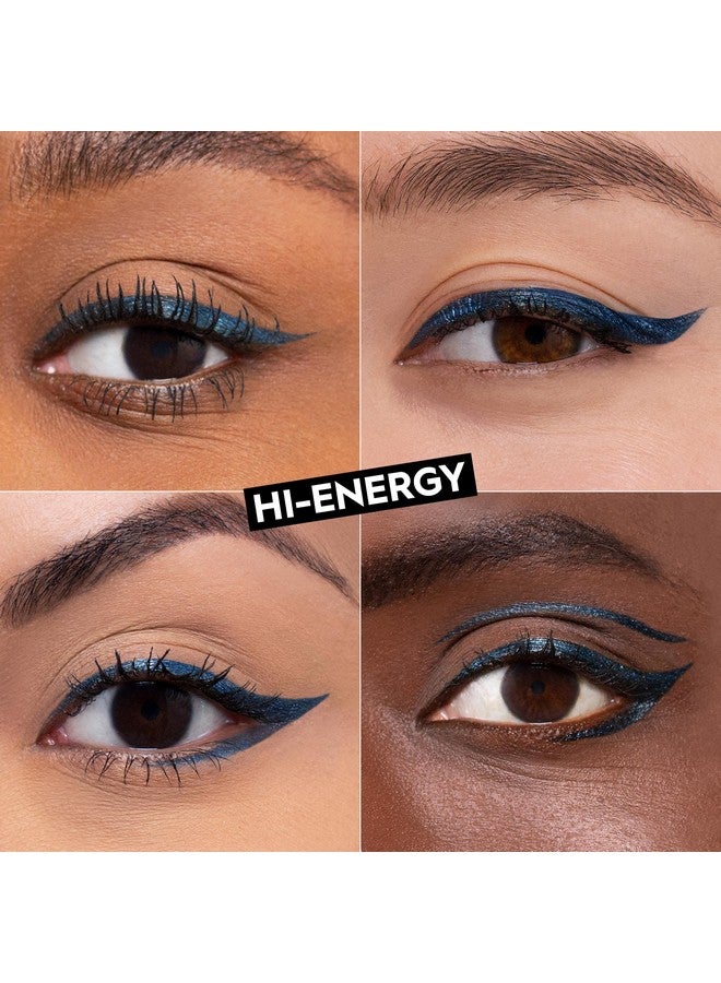 24/7 Inks Liquid Eyeliner Pen Water Resistant Smudge Proof Up To 24Hr Wear Ergonomic Grip Vegan & Cruelty Free Hi Energy (Blue Shimmer Brush Tip)