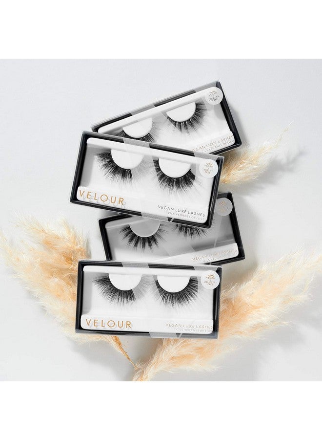 Velour Vegan Luxe Eyelashes Luxurious Natural False Lashes Lightweight Reusable Handmade Fake Lash Extensions Wear Up To 25 Times 100% Vegan Mink Soft And Comfortable All Eye Shapes