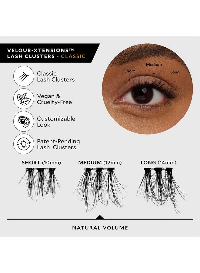 Velour Xtensions Eyelash Refills Classic False Individual Vegan Lash Extensions Lightweight Fluffy Reusable Handmade Lashes Lash Clusters Soft And Comfortable All Eye Shapes