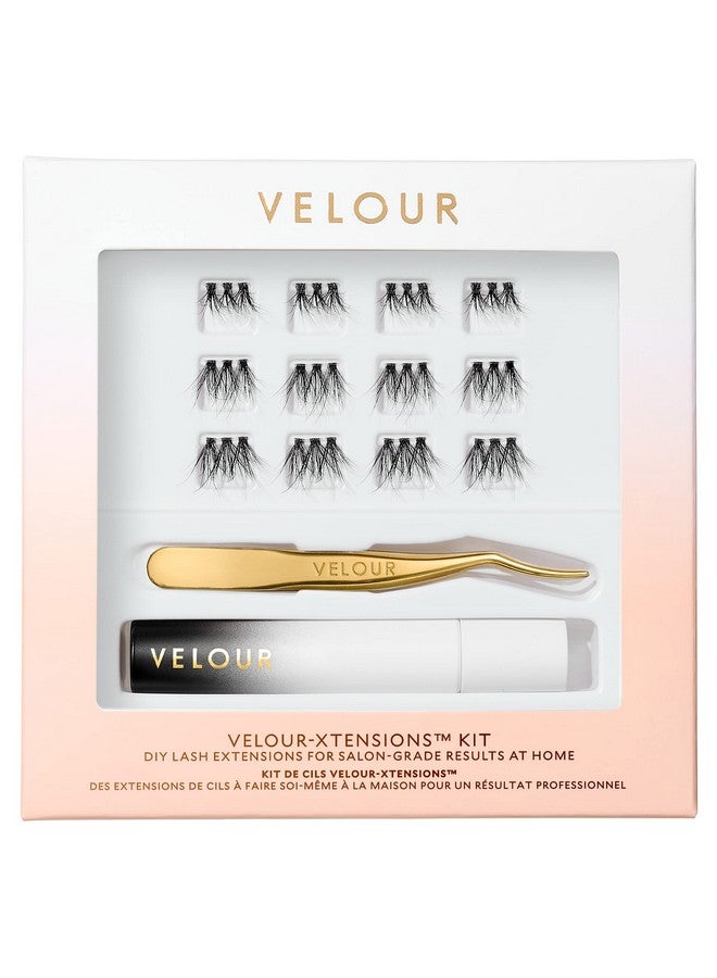 Velour Xtensions Kit ; Lash Clusters Diy Eyelash Extensions ; Eyelash Extension Kit At Home ; Multi Day Reusable Eyelashes ; Velour Lash Bond + 3 Lash Clusters ; Short/Medium/Long (10Mm/12Mm/14Mm)