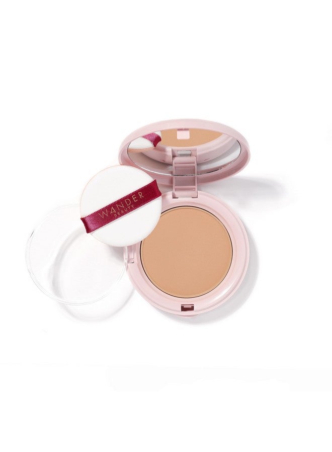 Wanderlust Powder Foundation Golden Medium Blurs And Evens Skin Tone Perfects & Hydrates With Hyaluronic Acid Aloe Honeysuckle & Vitamin E Lightweight Buildable Coverage