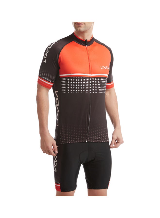 2-Piece Biking Shirt With Padded Shorts Set L