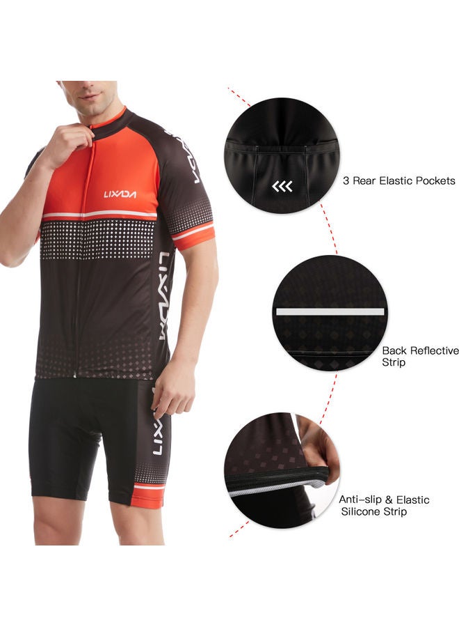 2-Piece Biking Shirt With Padded Shorts Set L