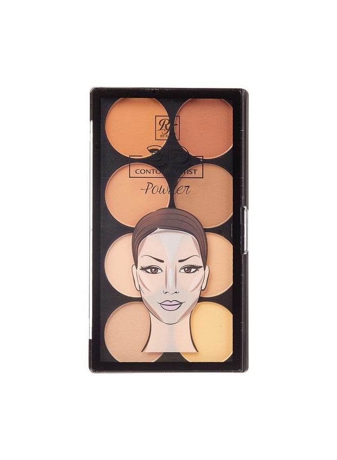 Flawless Finish With 3D Contour Powder Makeup Palette Multiple Contouring Options Easy Blending Long Lasting Formula Sculpt &Highlighting Professional Finish (Light Medium)