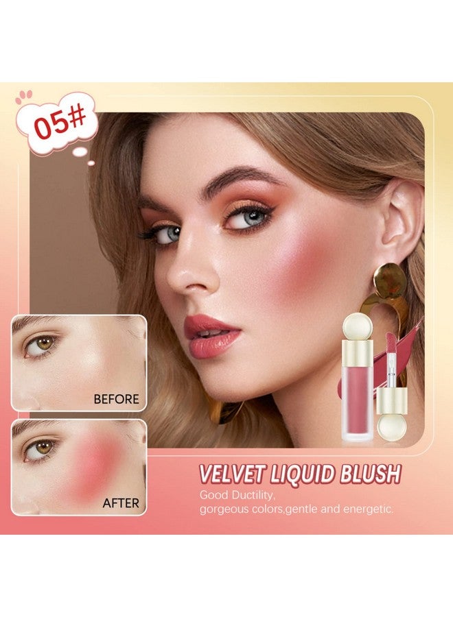 Liquid Blush Matte Liquid Cream Makeup Dual Use For Cheeks And Lips Long Lasting Smudge Proof Moisturizing Face Blush Stick For Cheek Pink Lip Gloss For Girl