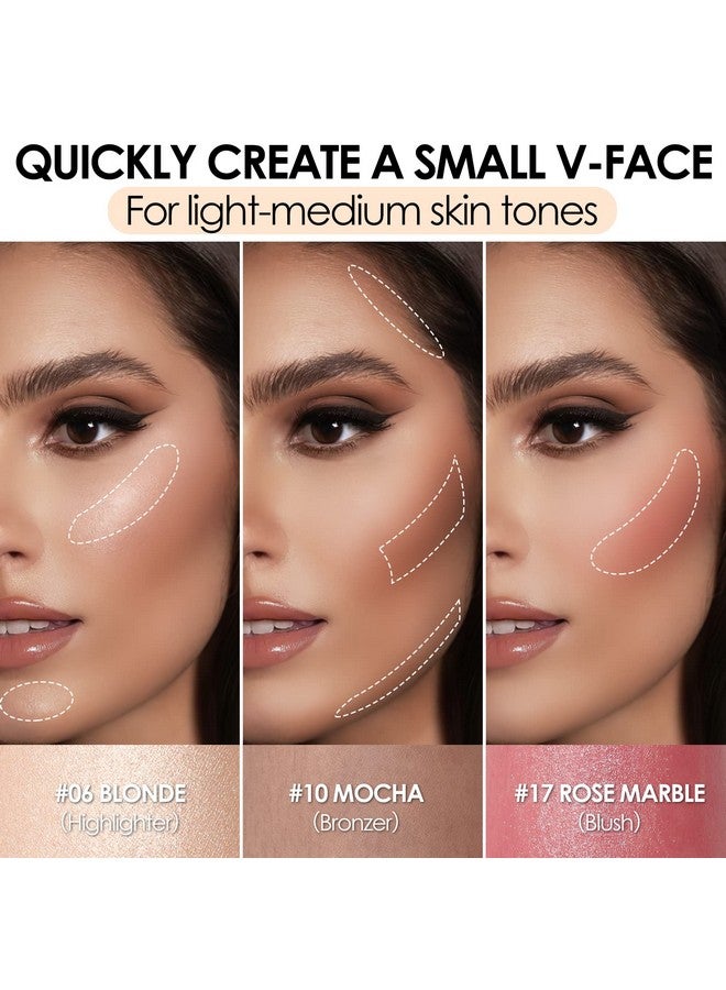 3 Pcs Cream Contour Sticksshades With Highlighter & Bronzer & Blushnon Greasy And Water Resistant Face Contouring Peneasy To Sculpt The Face And Create A Lightweight Finishing Makeuplight Medium