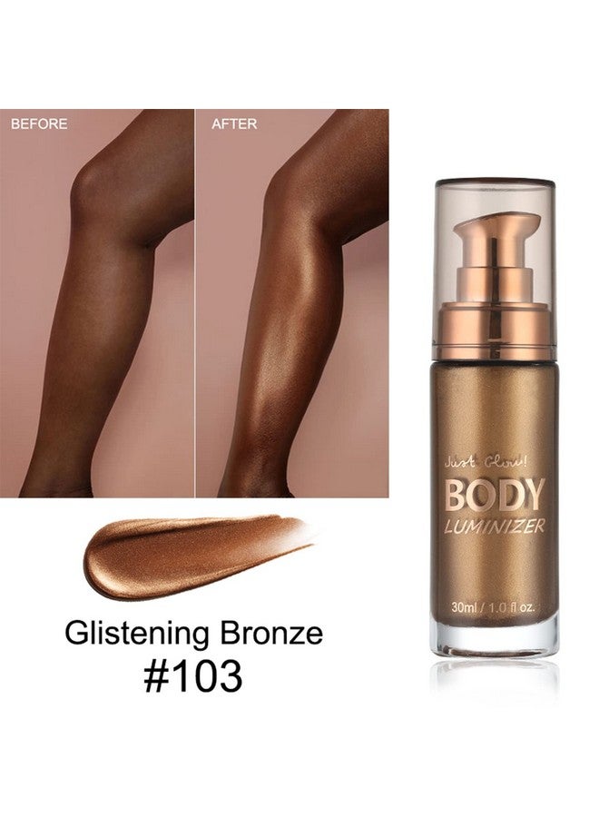 Body Luminizer 6 Colors Waterproof Smooth Shimmer Face Body Glow Illuminator Non Sticky Liquid Body Highlight Illuminator (30 Ml 03 Glistening Bronze)