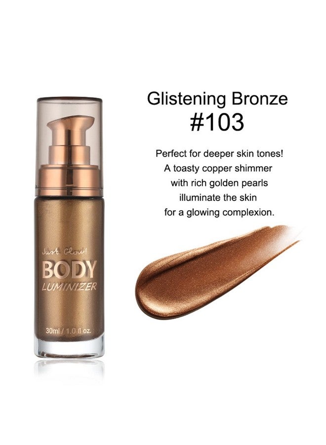 Body Luminizer 6 Colors Waterproof Smooth Shimmer Face Body Glow Illuminator Non Sticky Liquid Body Highlight Illuminator (30 Ml 03 Glistening Bronze)