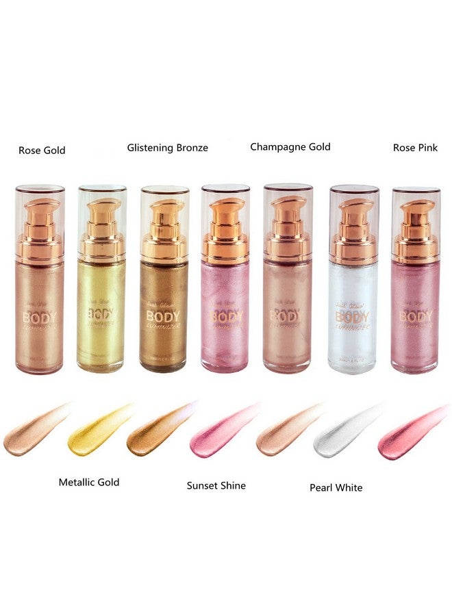 Body Luminizer 6 Colors Waterproof Smooth Shimmer Face Body Glow Illuminator Non Sticky Liquid Body Highlight Illuminator (30 Ml 03 Glistening Bronze)
