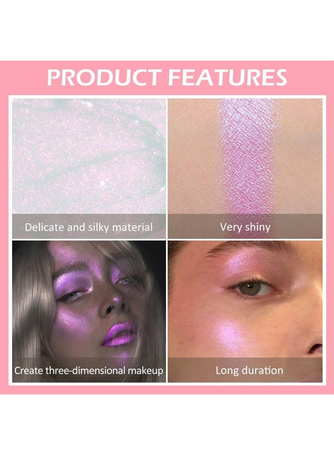 Light Liquid Face Highlighter Makeup Waterproof Long Lasting Halographic Mermaid Pink Glow Sparkly Glitter Body Shimmer Oil Liquid Luminizer Stick Highlight Illuminator For Face Body Eyes Cheeks