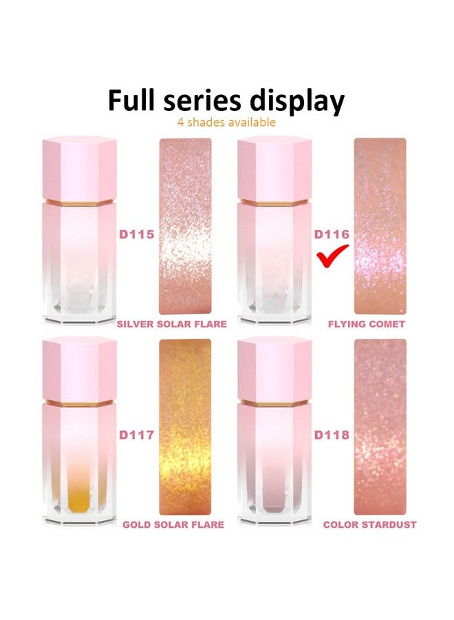 Light Liquid Face Highlighter Makeup Waterproof Long Lasting Halographic Mermaid Pink Glow Sparkly Glitter Body Shimmer Oil Liquid Luminizer Stick Highlight Illuminator For Face Body Eyes Cheeks