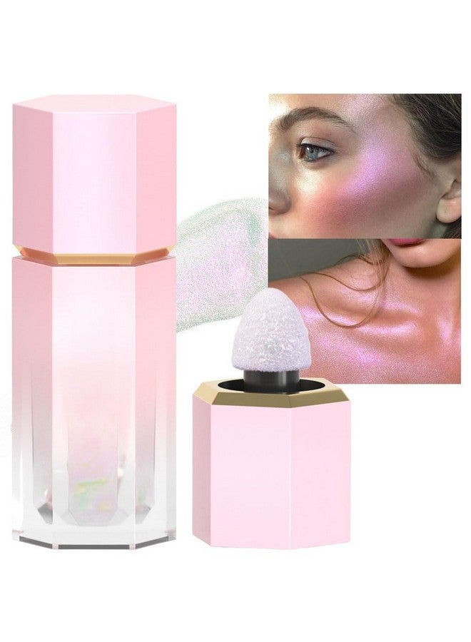 Light Liquid Face Highlighter Makeup Waterproof Long Lasting Halographic Mermaid Pink Glow Sparkly Glitter Body Shimmer Oil Liquid Luminizer Stick Highlight Illuminator For Face Body Eyes Cheeks