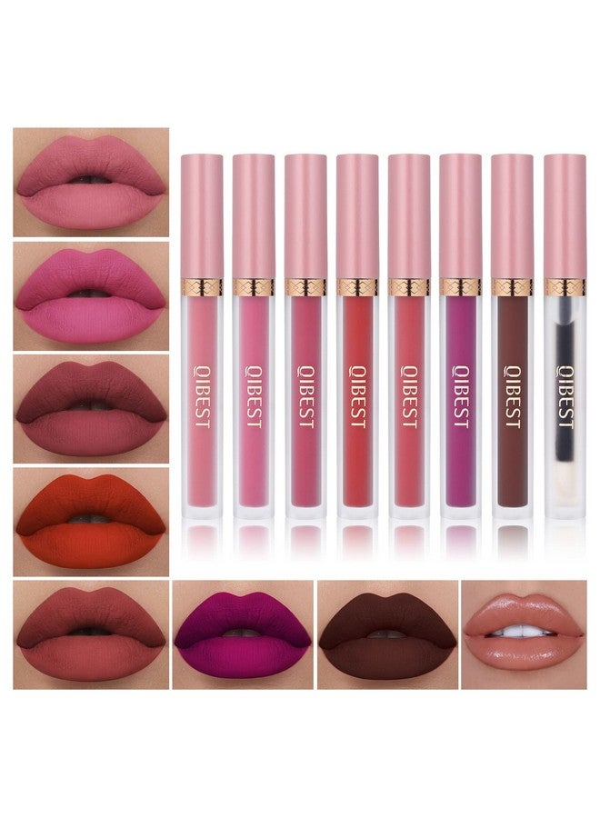 7Pcs Matte Liquid Lipstick And 1Pcs Lip Plumper Makeup Setpigmented Waterproof Make Up Gift Lip Gloss Sets Long Wearing Velvet Lip Kit For Teens And Women