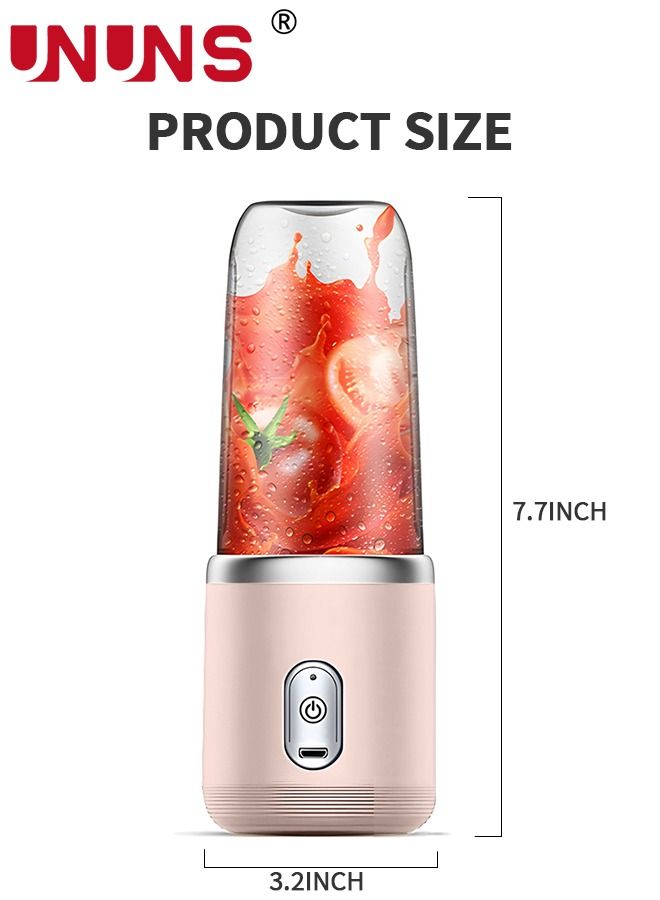 Portable Electric Juicer Blender,Wireless Powerful Fruit Vegetable Juicer Blender With 2 Juice Cup,400ML Transparent Juice Cup,For Smoothies And Shakes