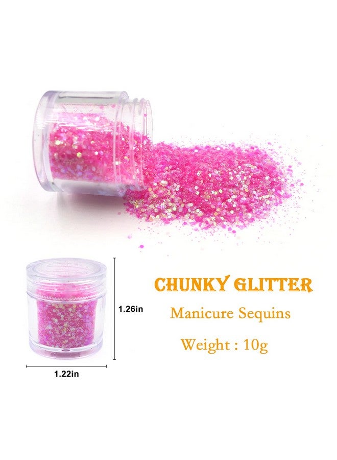 9 Color Holographic Chunky Glitter Sequins Resin Crafts Colorful Nail Sequins For Face Body And Women Diy Decoration (Mixed Color A)