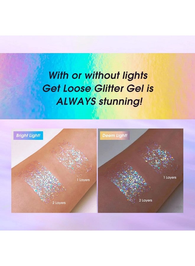 Holographic Body Glitter Gel Cosmetic Grade Color Changing Glitter For Face Body And Hair Safe And Easy To Use Perfect For Festivals Parties Vegan & Cruelty Free (02 Stardust Pink)