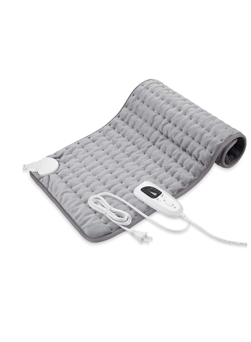 Heating Pad, Electric Heating Pad, Hot Heating Pad for Back Pain Muscle Pain Relief, Dry Heat and Moist Heat Options, Auto Off Function (Light Grey)