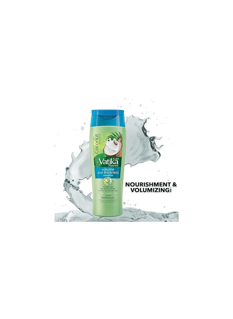 Vatika Coconut Castor Volume Thickness Shampoo For Thin Limp Hair  400ml