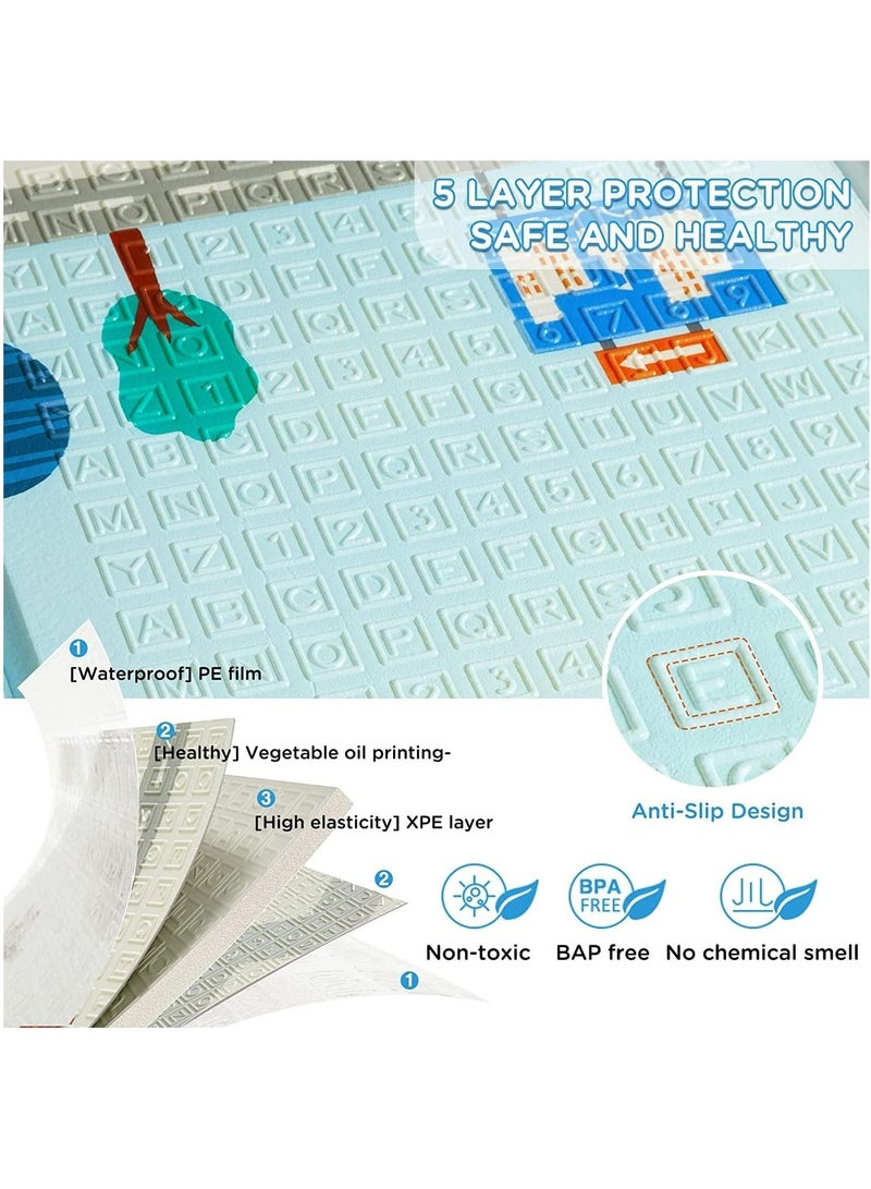 Baby Play Mat Floor Mat Foam Playmat, Crawling Mat for Floor,Non-Toxic Large Foldable Waterproof Crawling Mat for Kids,Baby Play Mat for Floor Play, Extra Thick