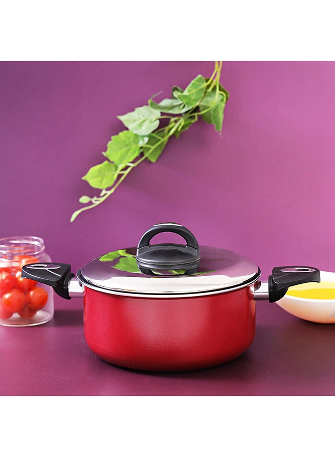 Casserole Dish With Lid Red/Clear 26cm