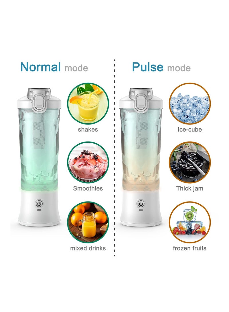 Portable Personal Blender, for Shakes and Smoothies with 6 Blade 20 Oz Travel Cup USB Rechargeable for Kitchen, Home, Travel