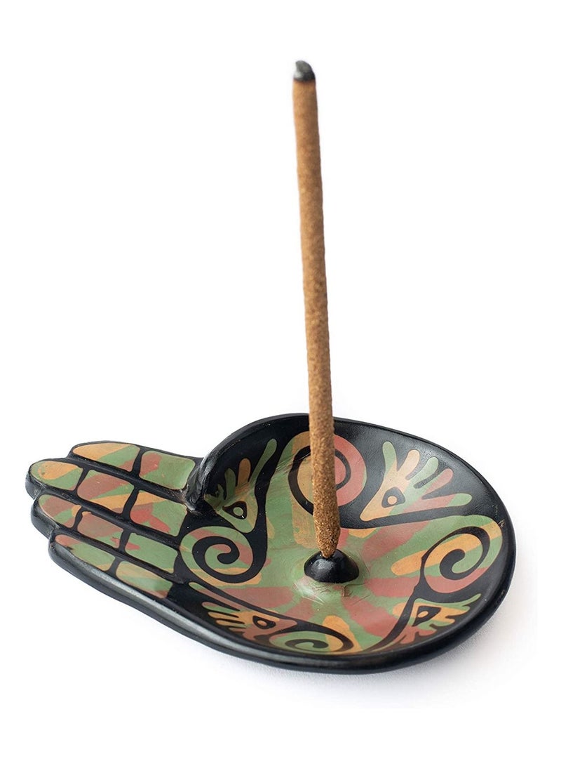 Handmade Incense Holder from Chulucanas Peru Green